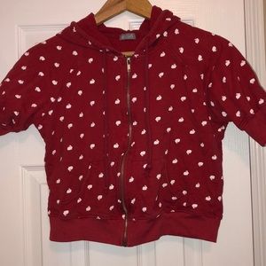 Bunny print short sleeve hoodie